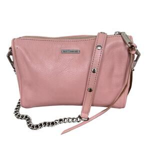 Rebecca Minkoff Mini Rocker 5 Zip Pink Crossbody Bag Chain Zipper Detail